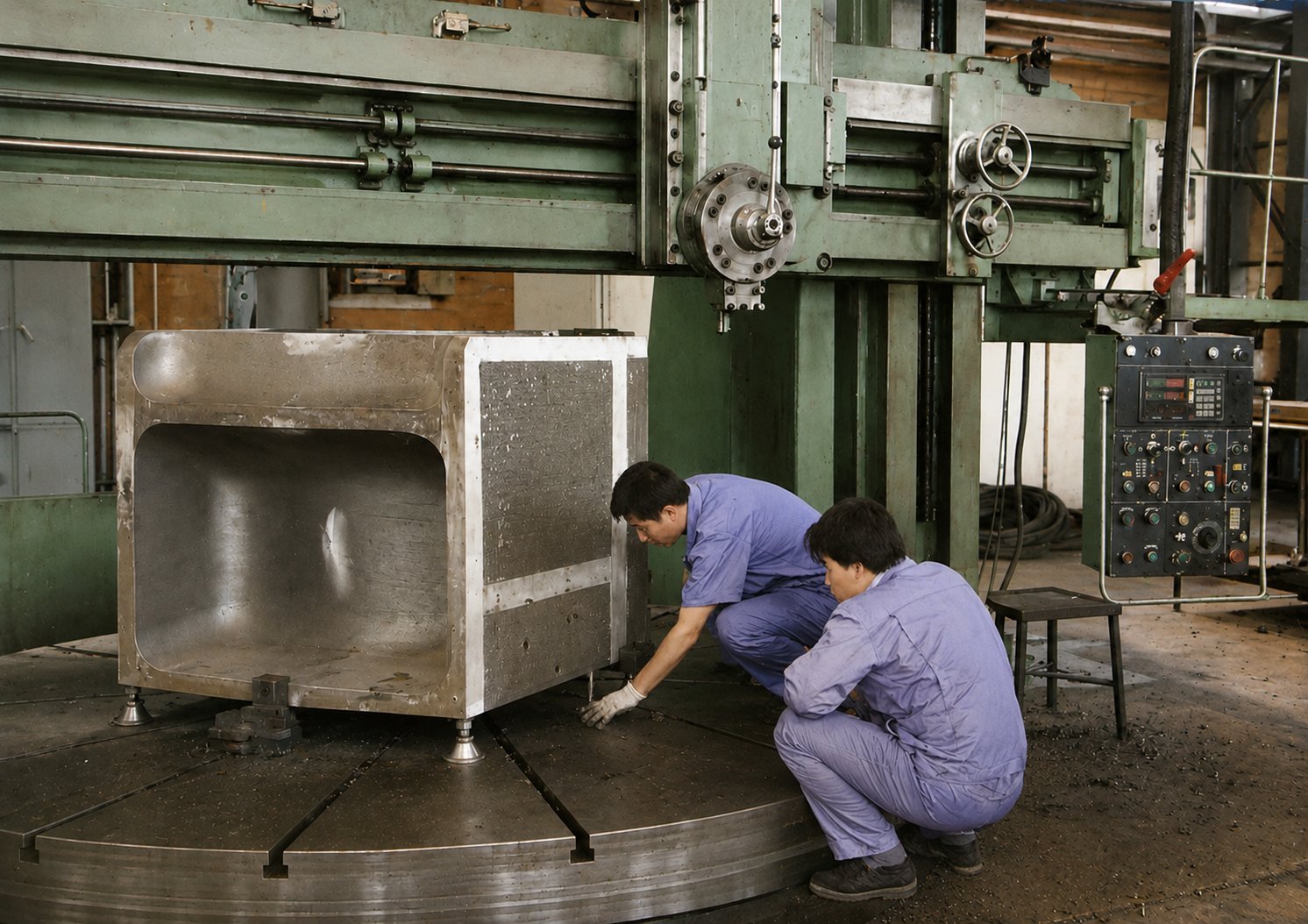 Scavenging box component — machining and inspection