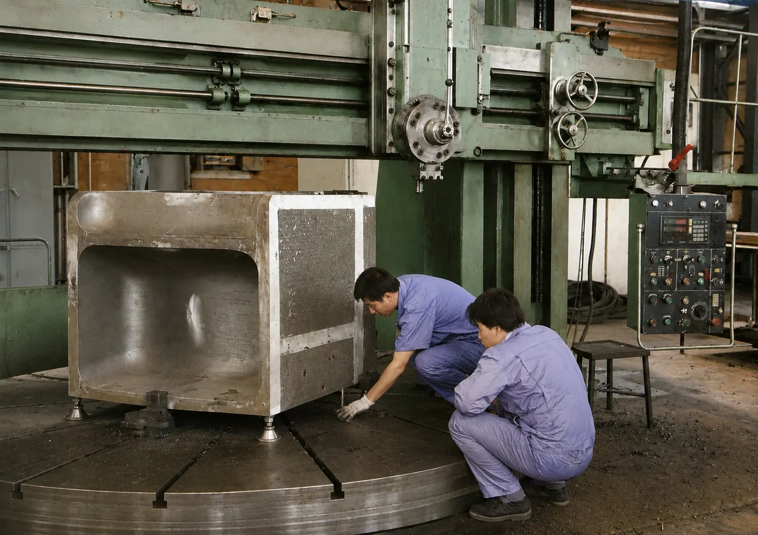 Scavenging box component — machining and inspection